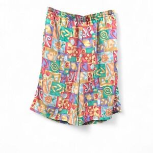 Women's retro AOP funky oversized shorts‎ with elastic waist